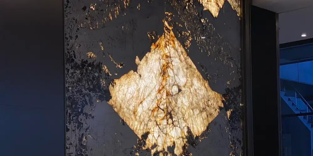 Patagonia-Quartzite-Bookmatched-Feature-Wall-With-LED-Backlit