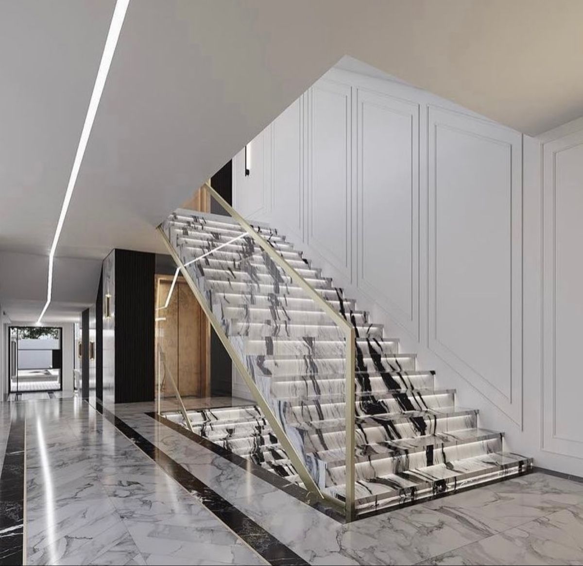 Panda Marble Staircase