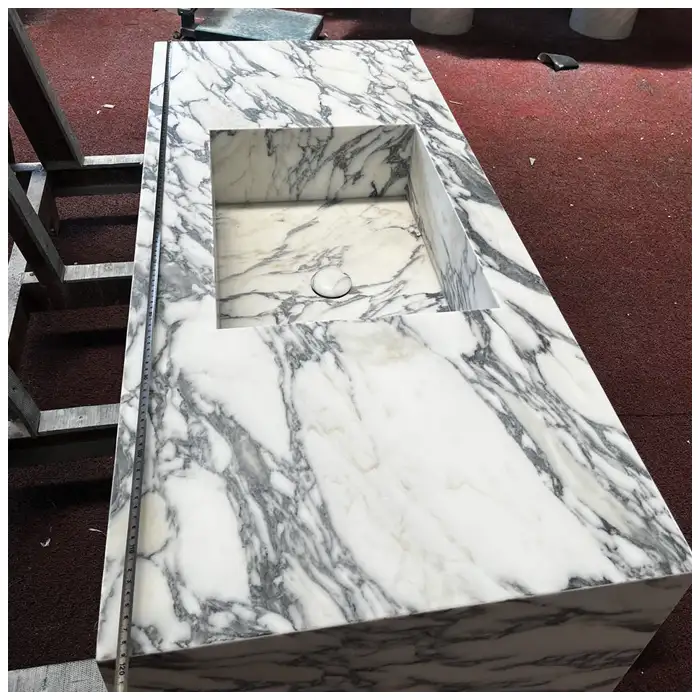 Arabescato-White-Marble-Integrated-Sinks Arabescato-White-Marble-Integrated-Sinks