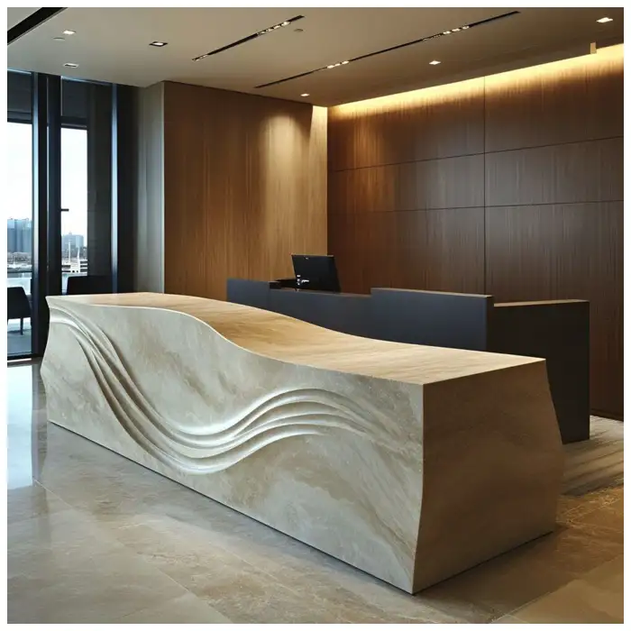 Sculptural-Stone-Edges-Reception-Counters-for-Office-Buildings