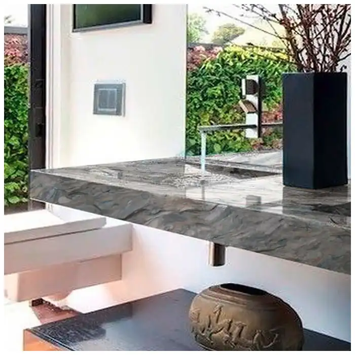 Exotic-Quartzite-Finish-Selection-Polished-Honed-Leathered-and-Brushed-Surfaces-under-Gallery-Lighting
