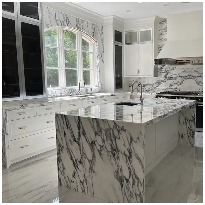 Arabescato-Corchia-kitchen-island-vein-layout-with-waterfall-return-and-sink-opening Arabescato-Corchia-kitchen-island-vein-layout-with-waterfall-return-and-sink-opening