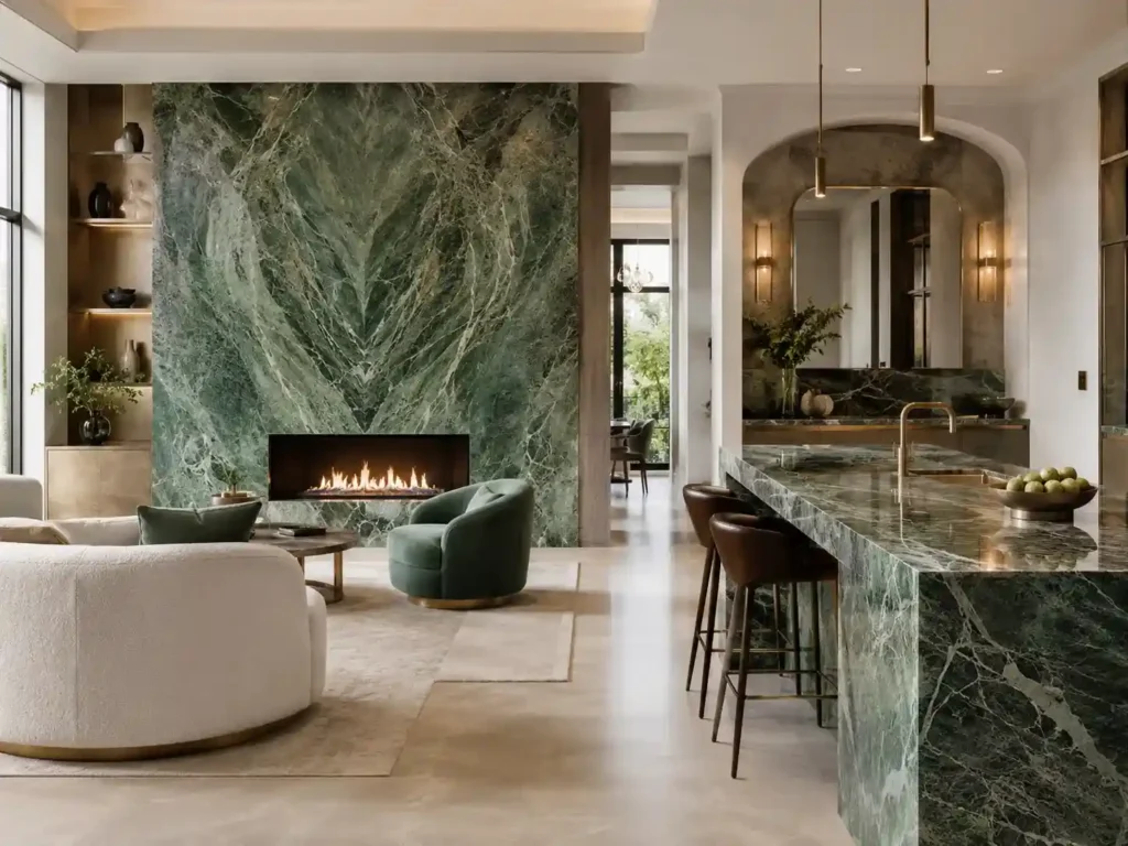 Green Marble Slabs Applications