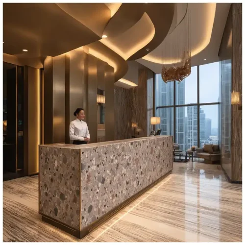 Ceppo Di Maron Marble Hotel Reception Desk