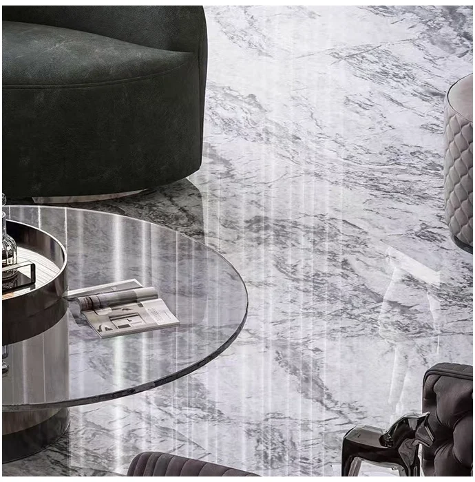 Pumori White Quartzite Flooring Lobby Projects