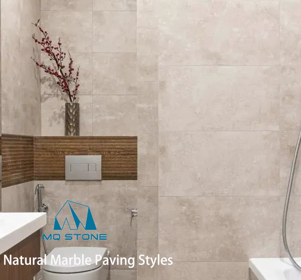 Беж мраморно купатило