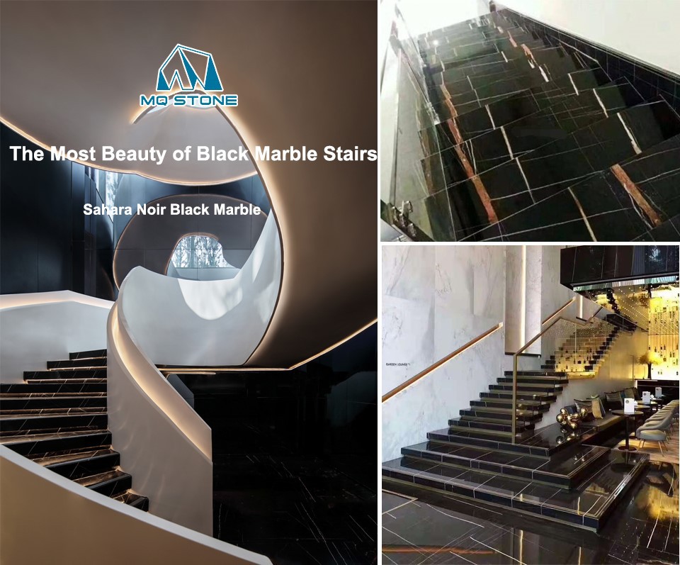 Лестница из черного мрамора Сен-Лоран