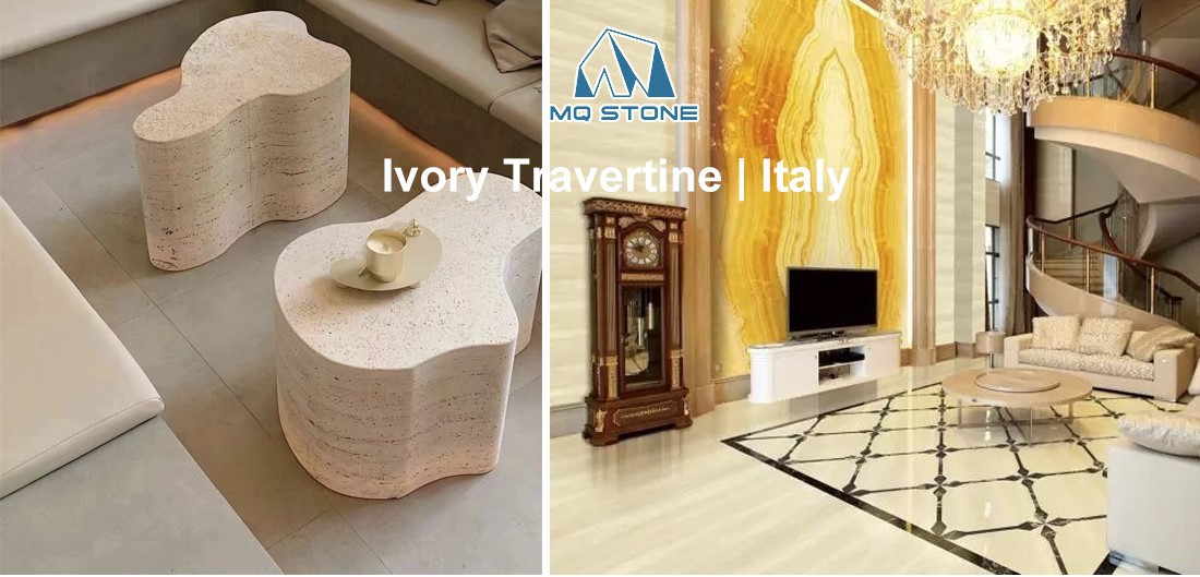 아이보리 화이트 석회화 테이블 및 타일