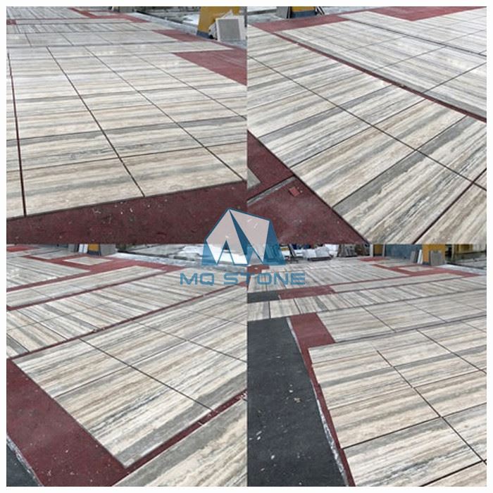 Italian Silver Travertine Floor and Wall Tiles